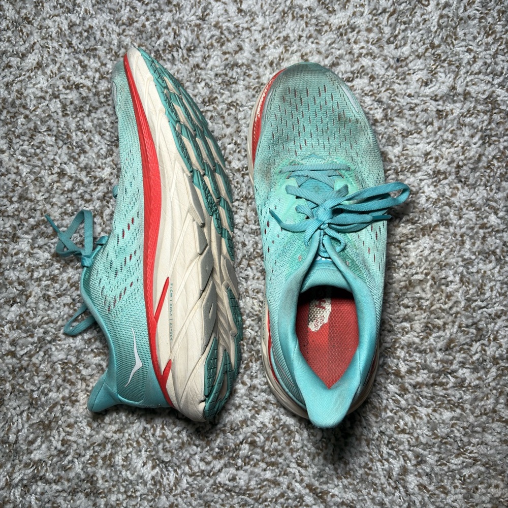 Women's Teal and Red Running Shoes
